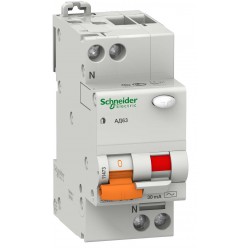 Дифференциальный автоматический выключатель АД63 2 полюса 16А 30МА SCHNEIDER ELECTRIC серии "Домовой"
